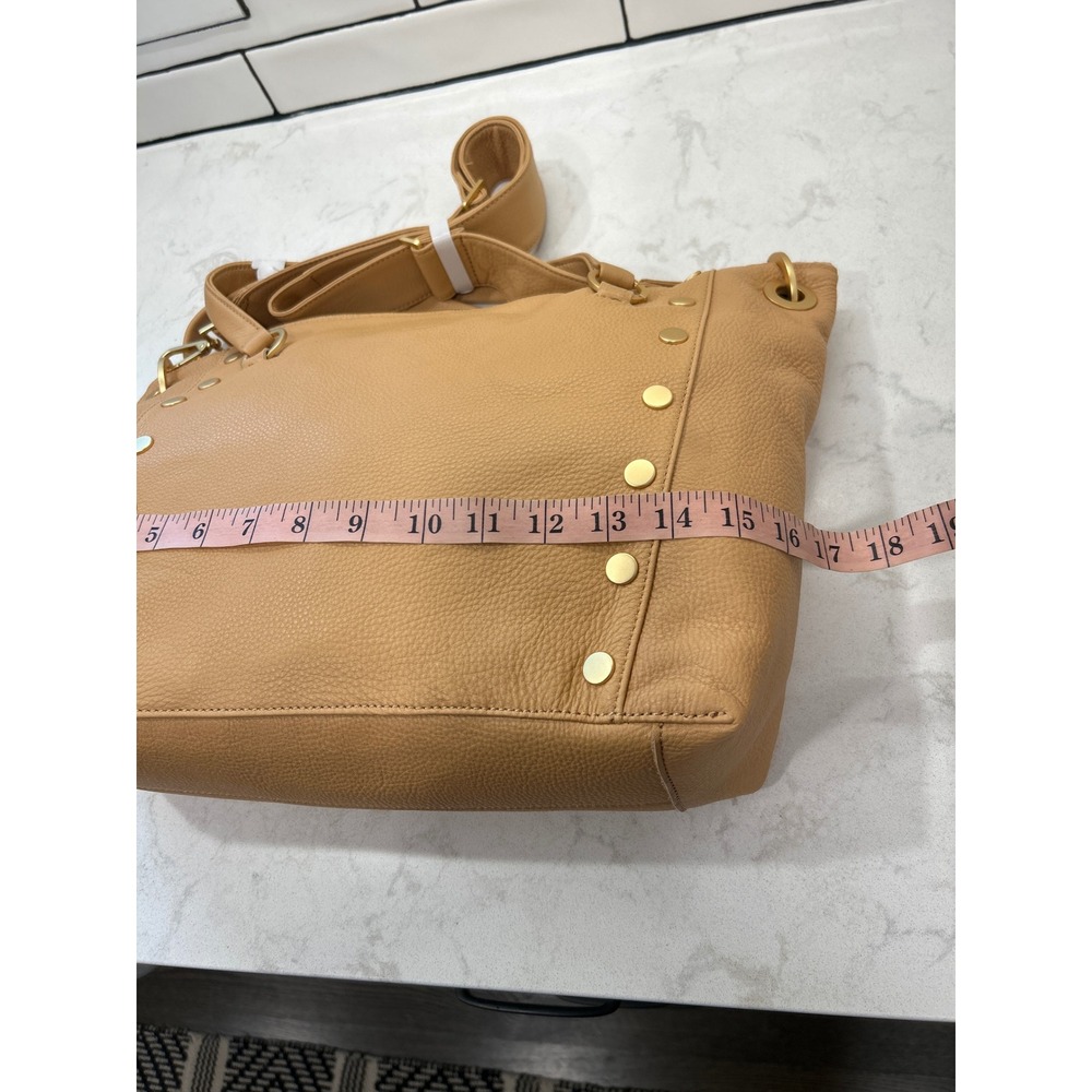 Hammitt Daniel Large Satchel Women L Barley Tan NWT Leather Gold Studs Hobo Bag - Picture 11 of 11